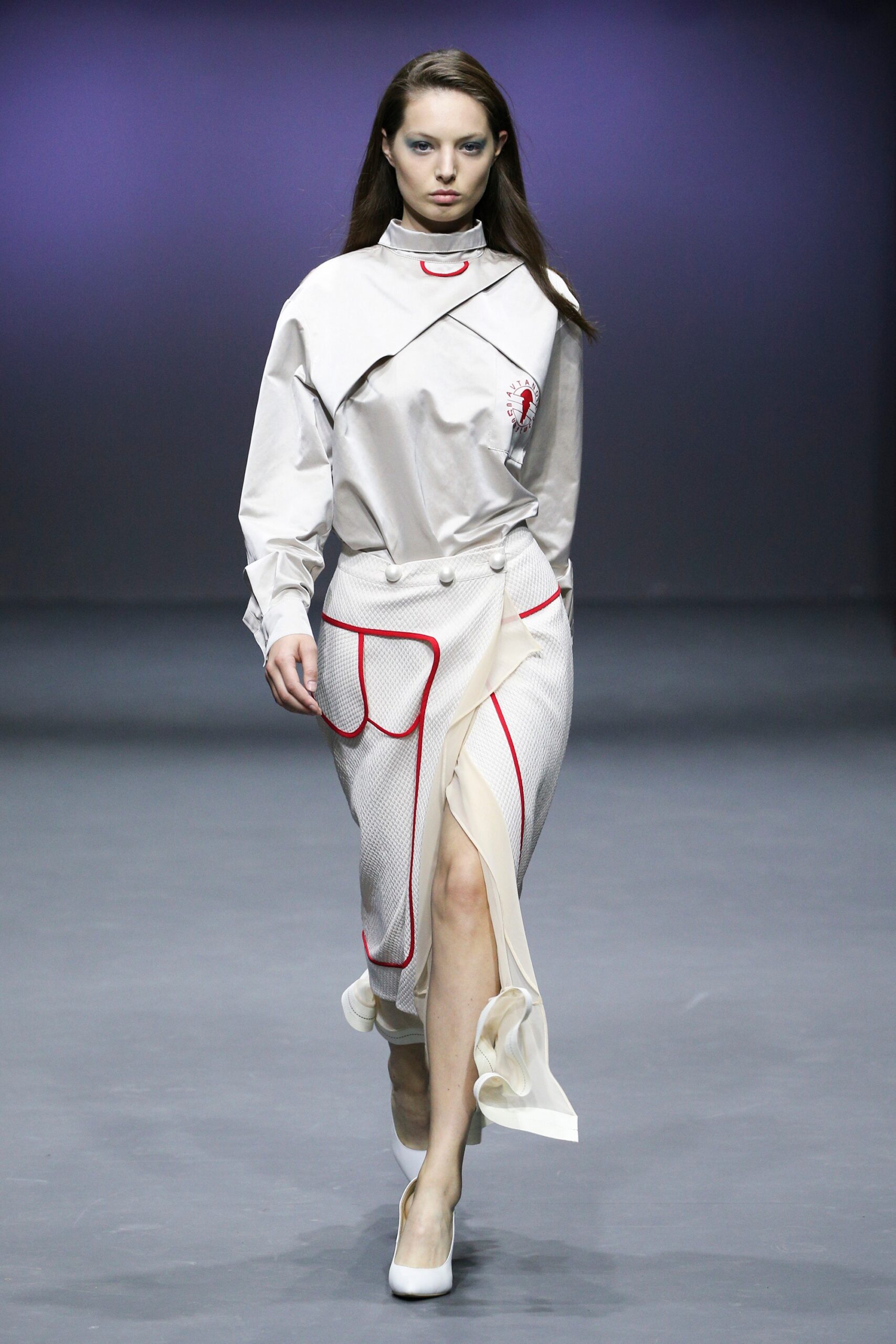 white fitted asymmetric dress