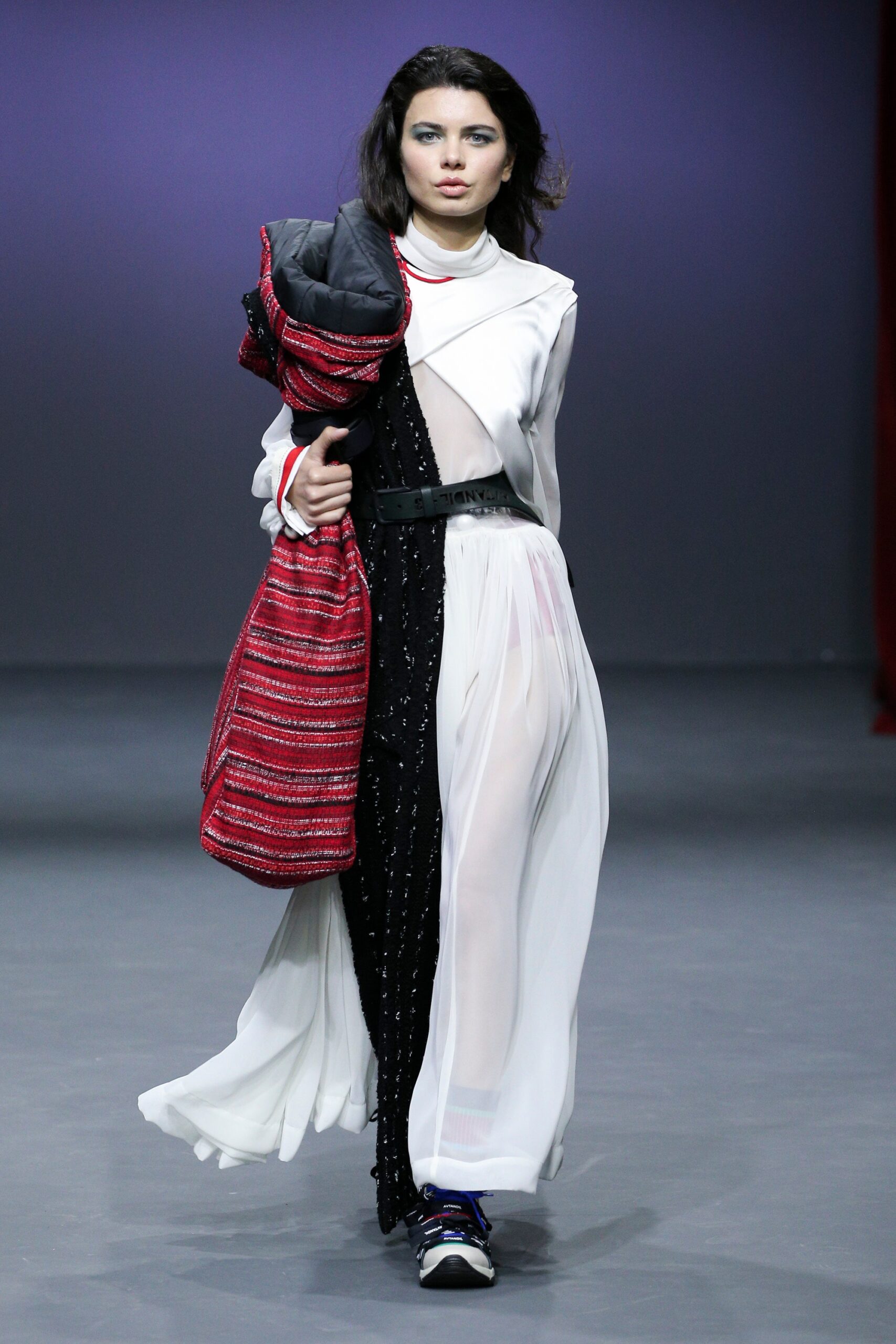 white chiffon midi dress with jacket