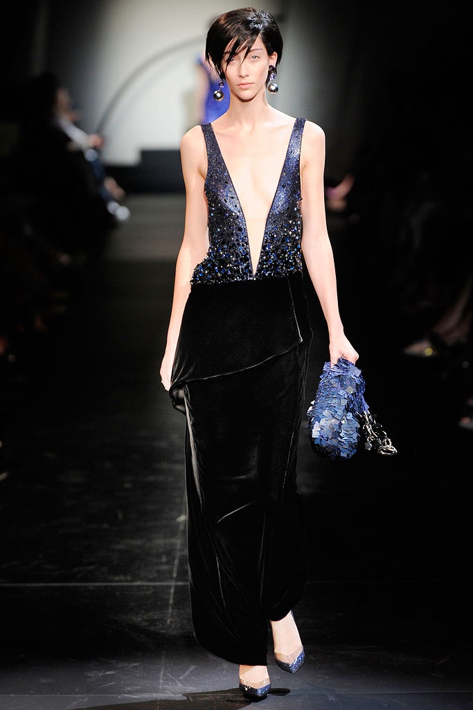 black velvet sleeveless gown