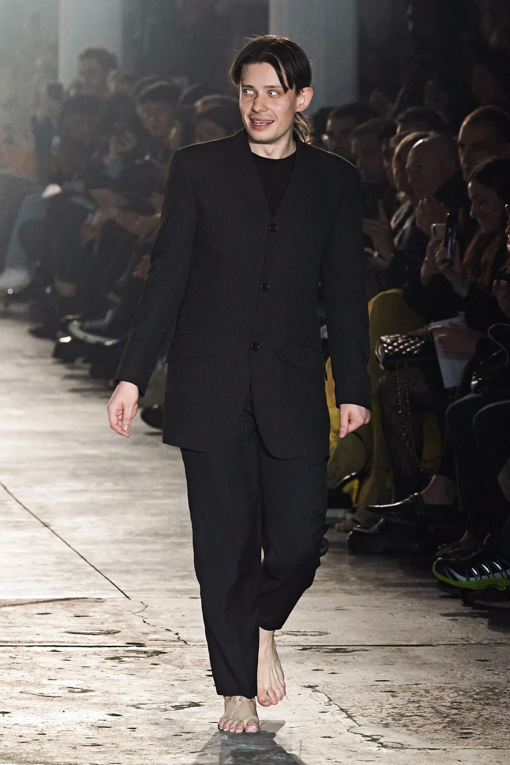 black tailored suit