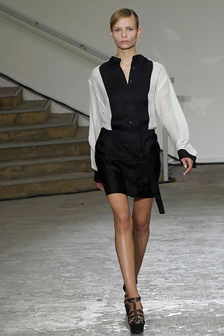 black and white silk mini dress