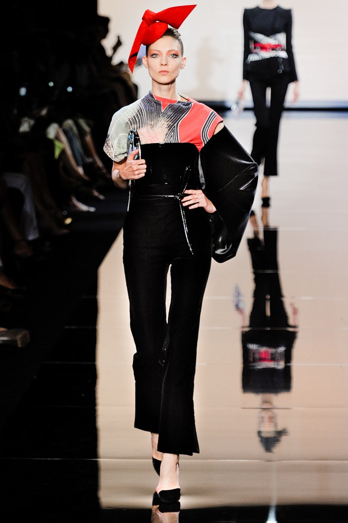 black and red color-blocked jumpsuit