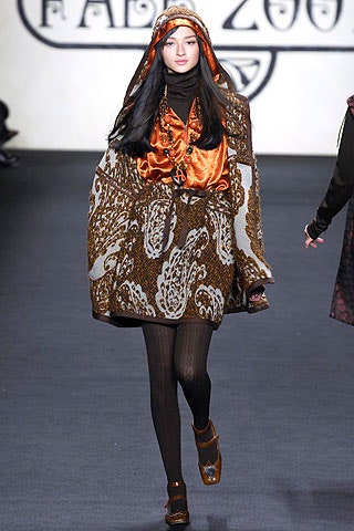 brown and orange printed cape