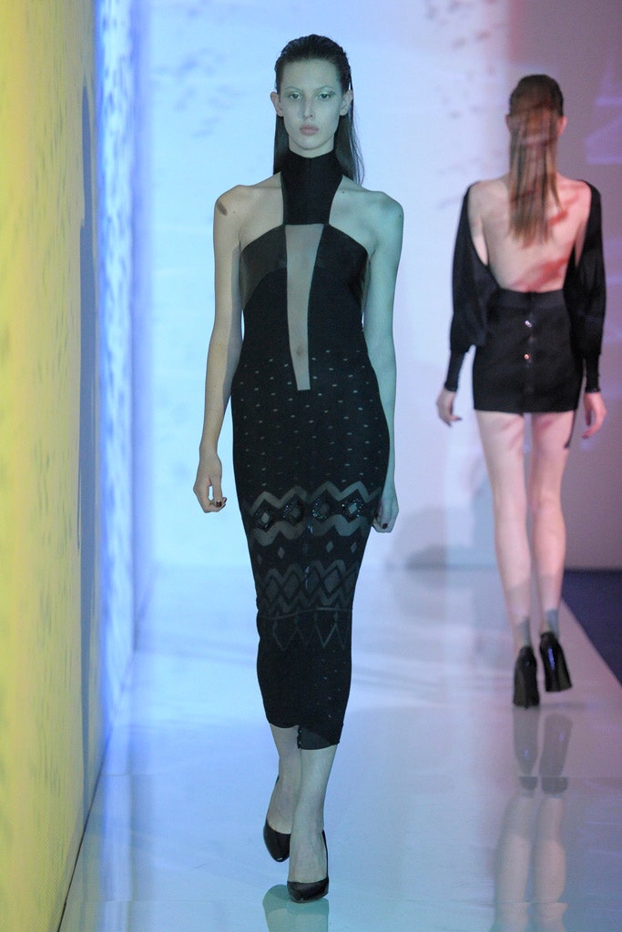 black sheer ruched midi dress