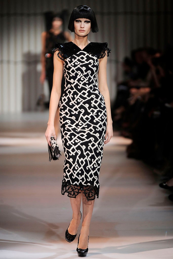 black and white fitted midi dress