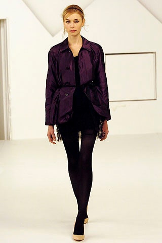 purple silk long-sleeve collared fitted zippered jacket