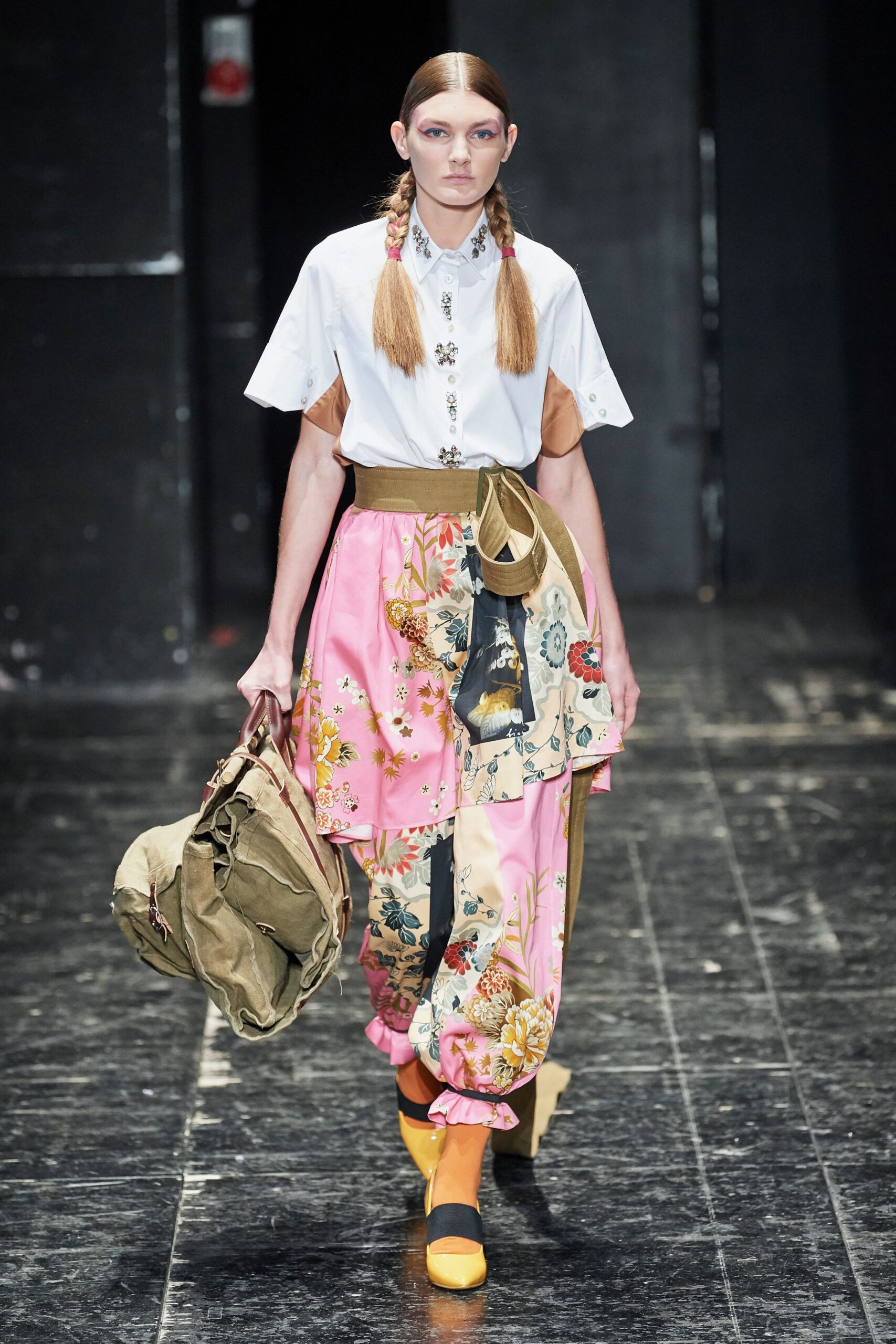 pink cotton relaxed flared pockets pants