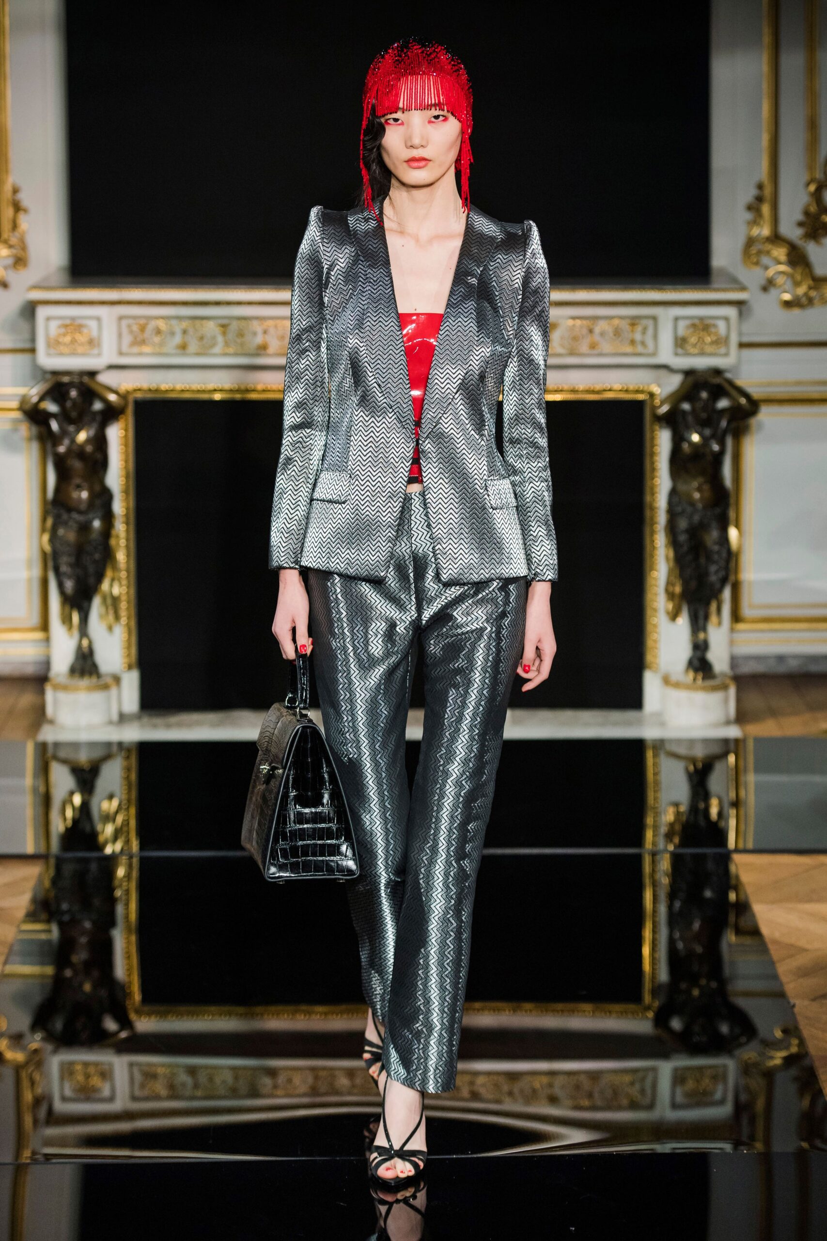 silver tailored suit