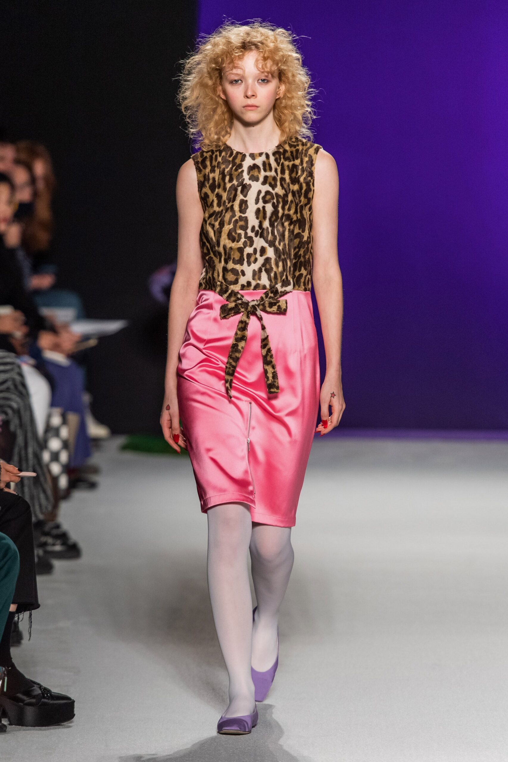 brown silk sleeveless fitted animal-print top