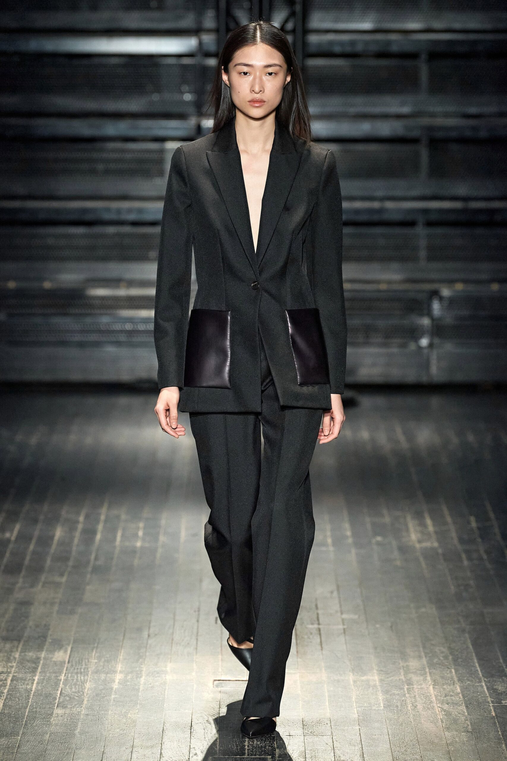 black tailored suit