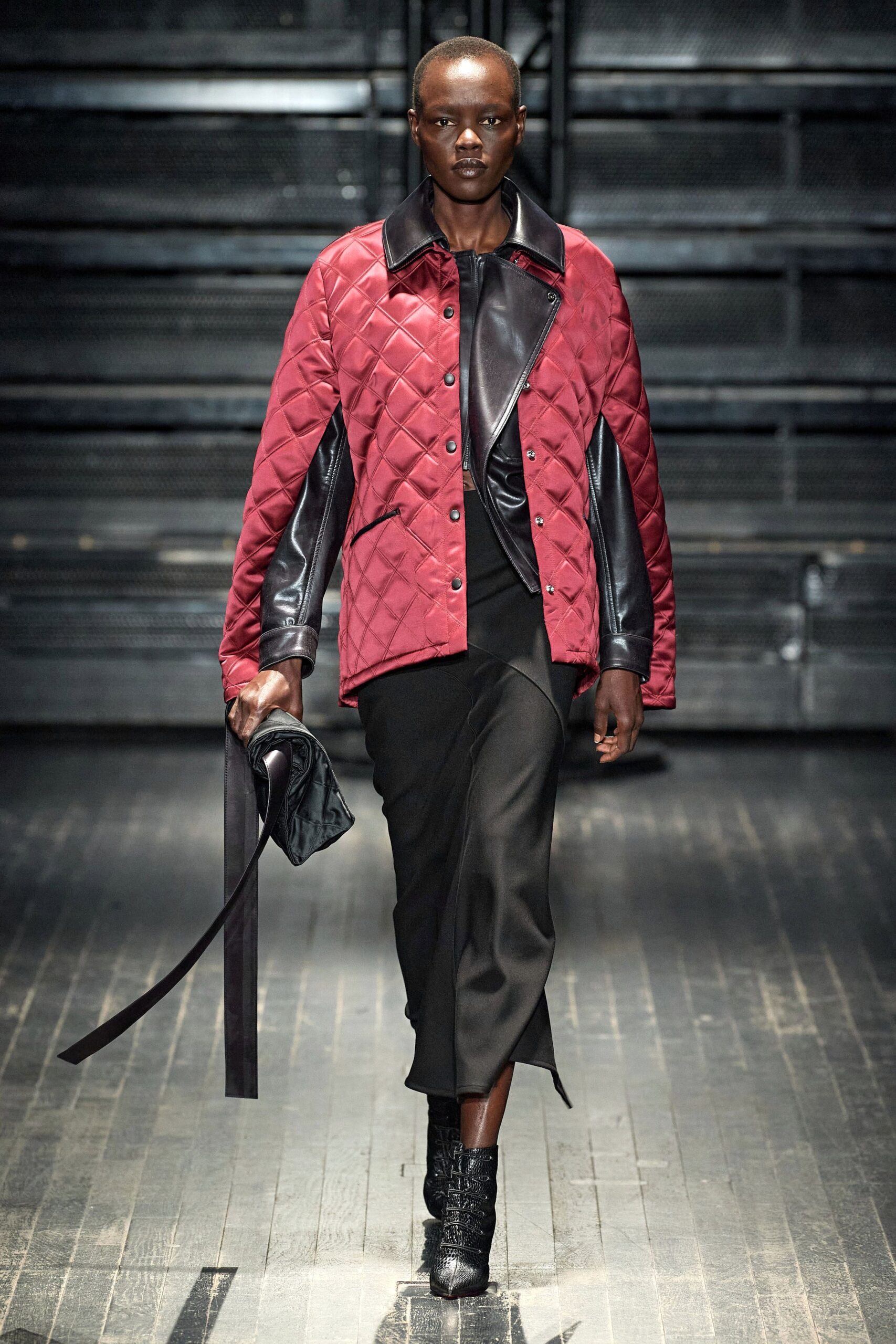 red and black fitted jacket