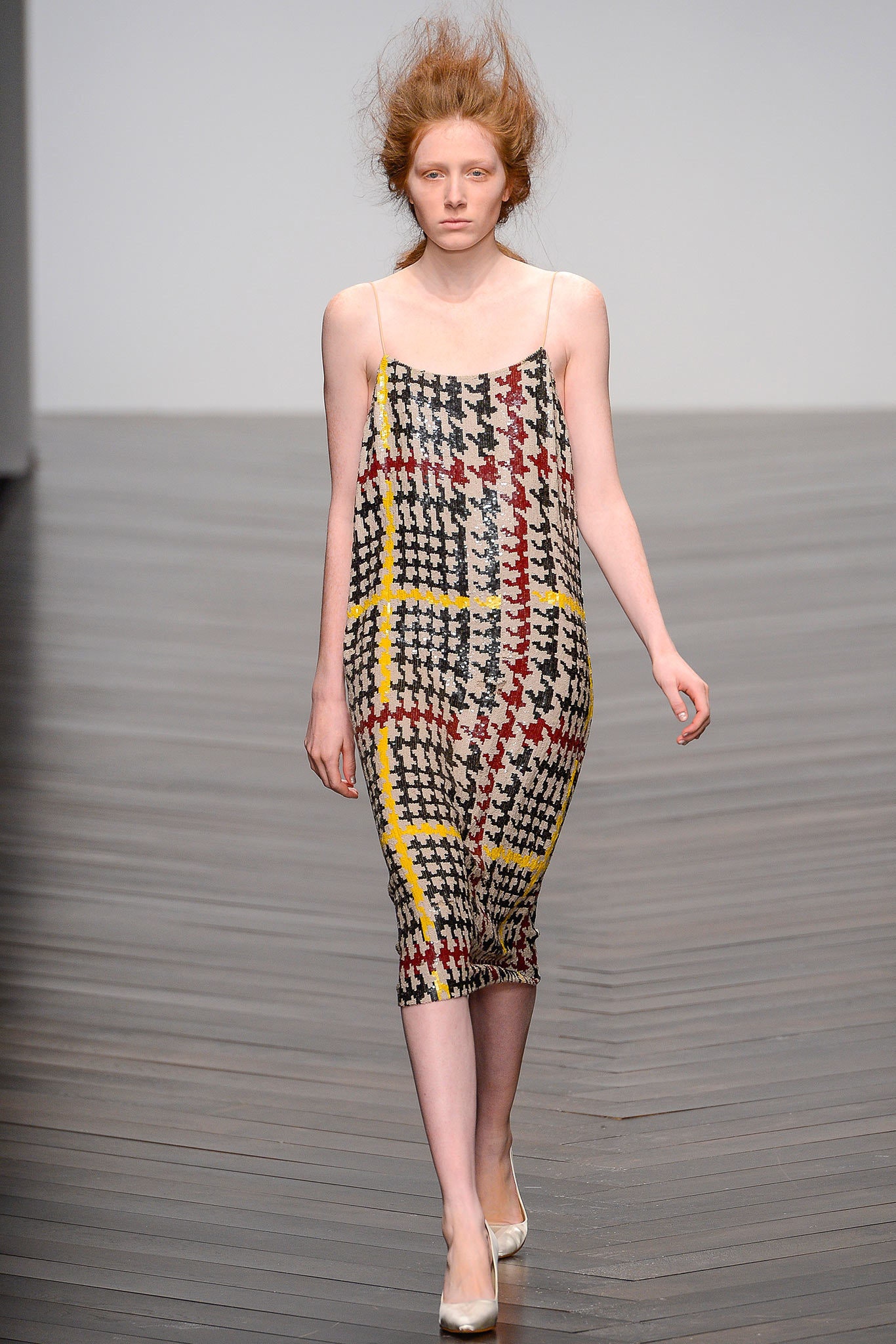 multi-colored silk sleeveless dress