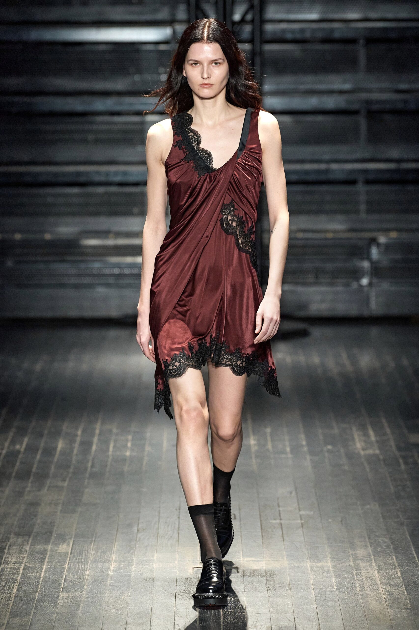 red silk sleeveless dress