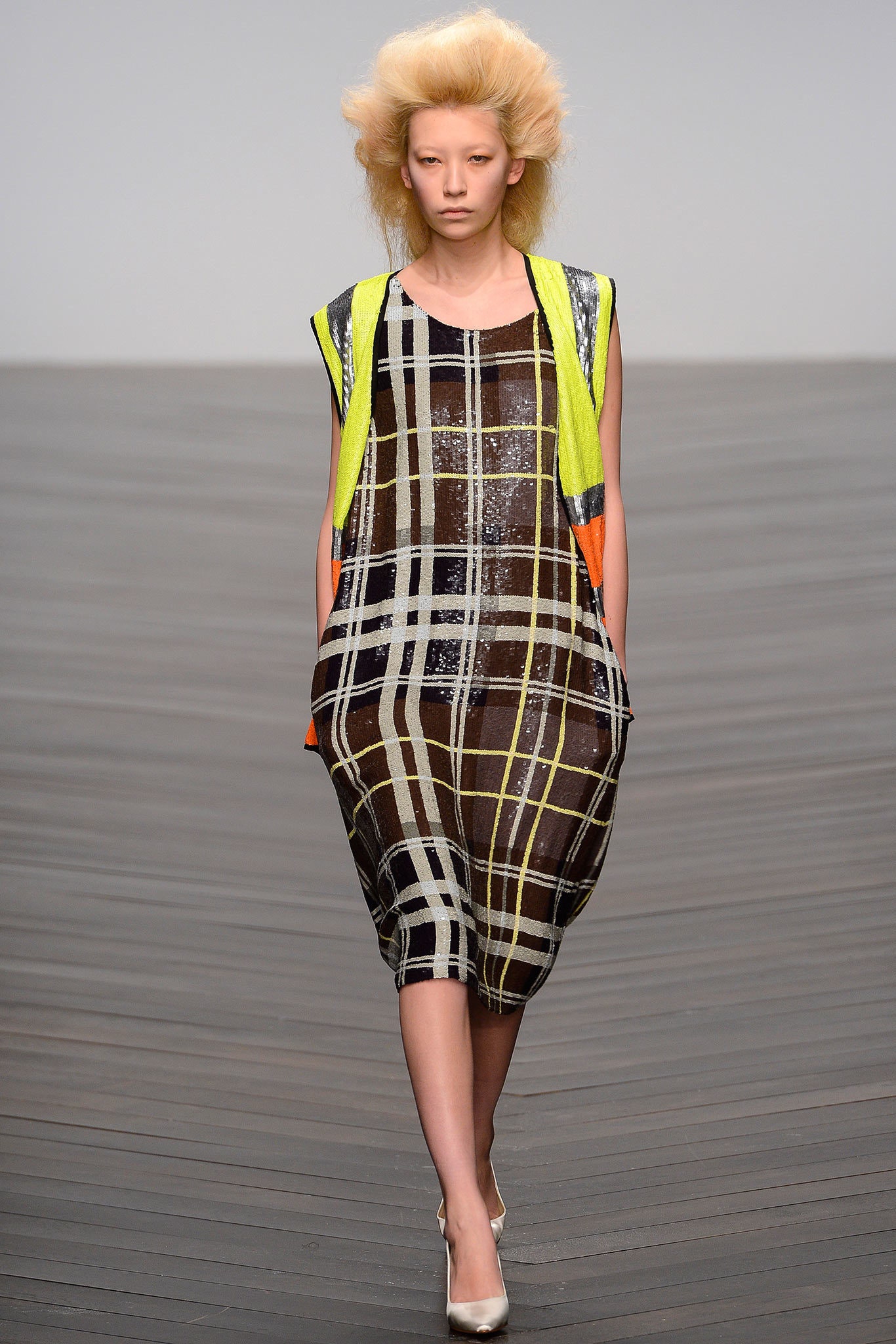 checked midi dress