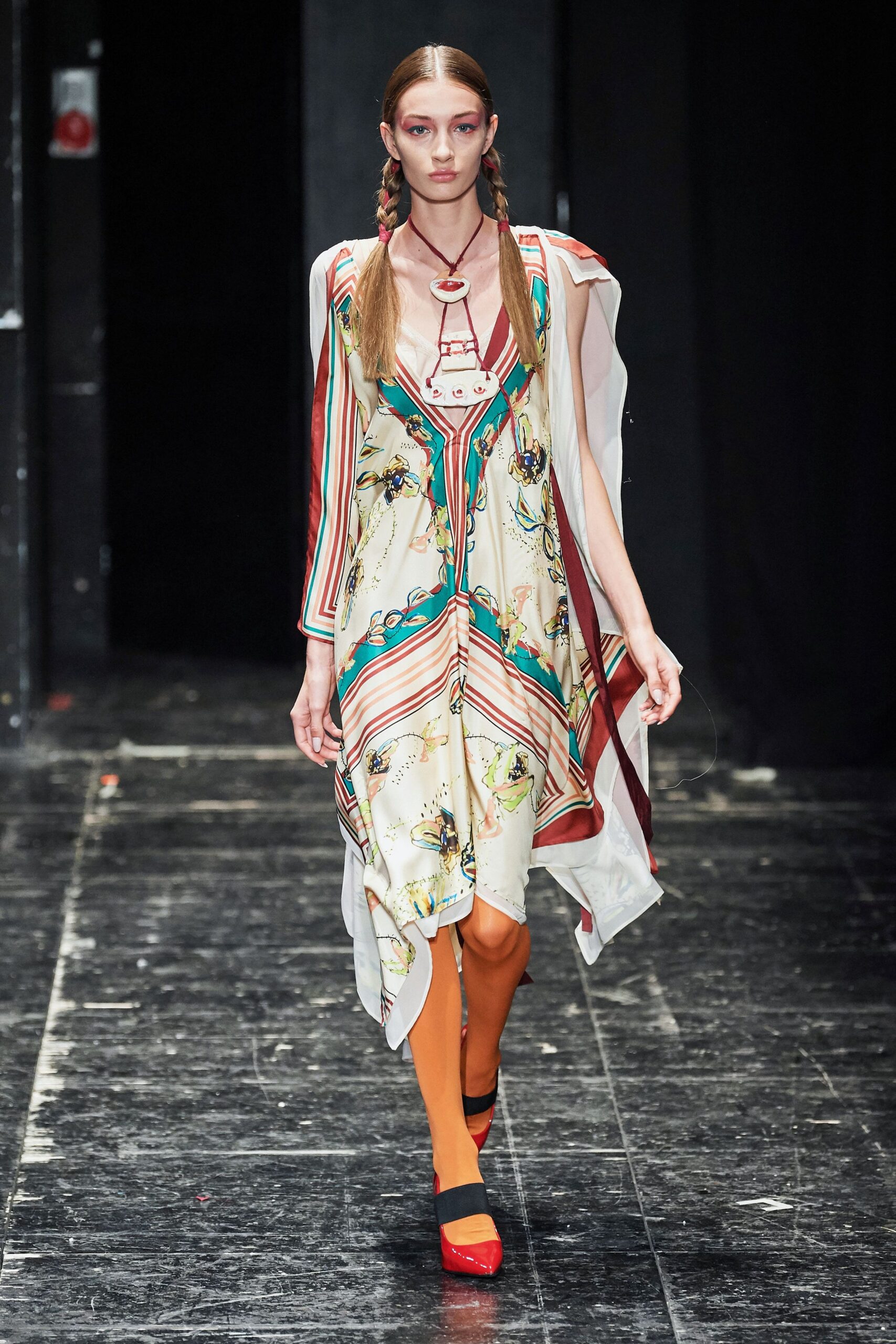 relaxed multi-colored silk dress