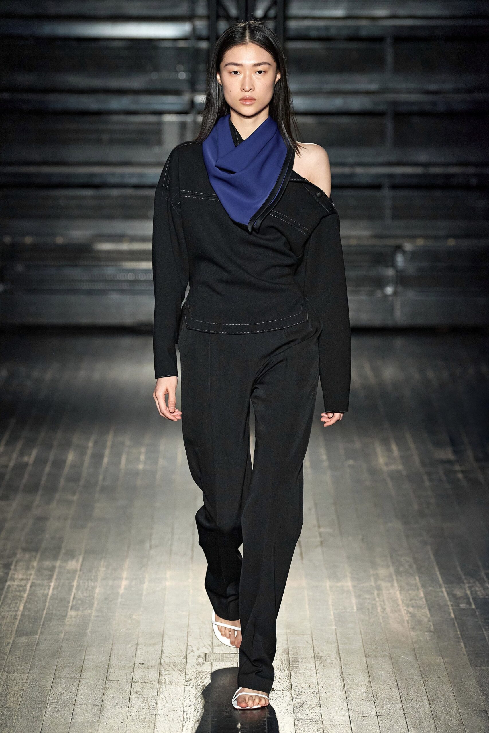 blue silk scarf