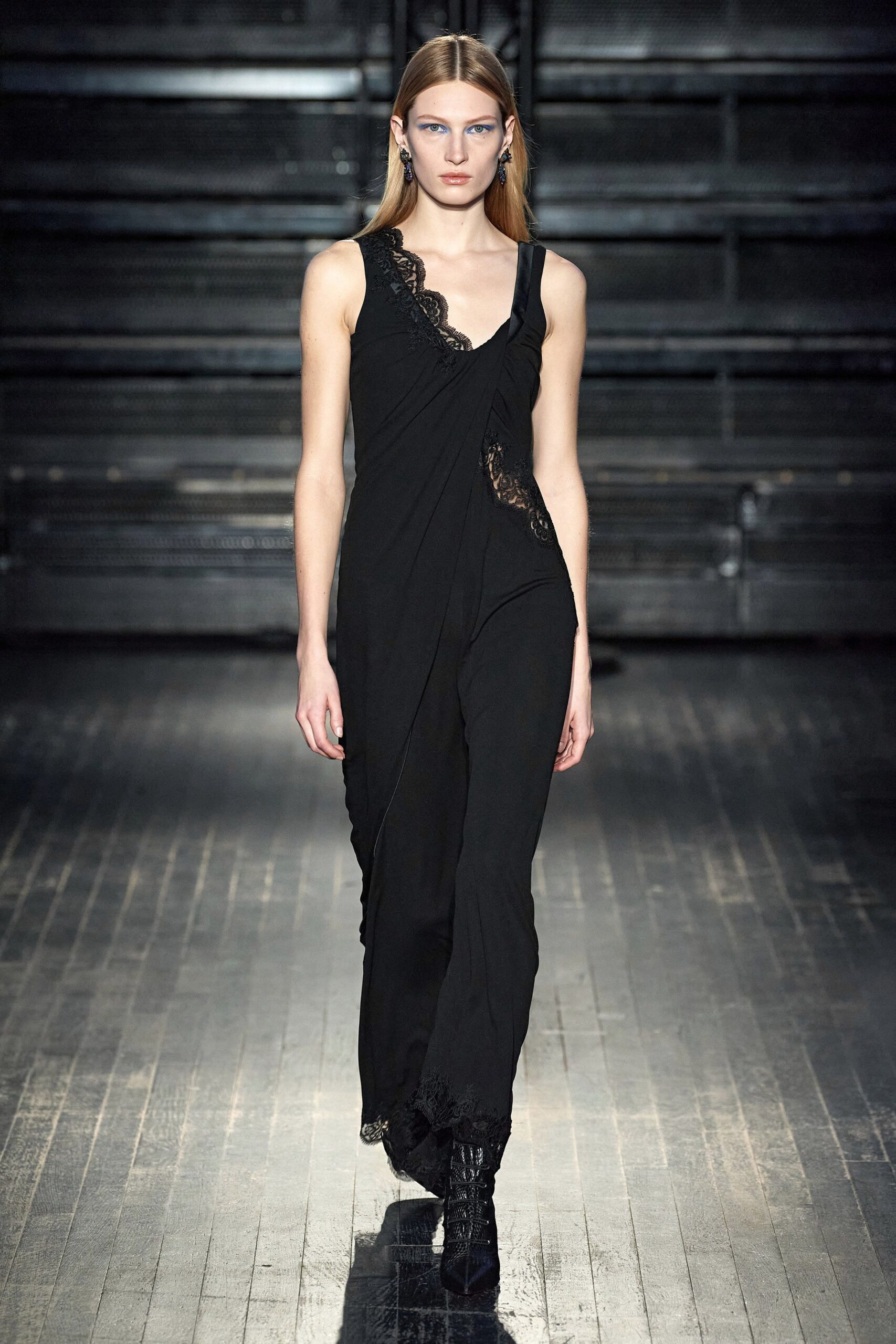 black silk sleeveless dress