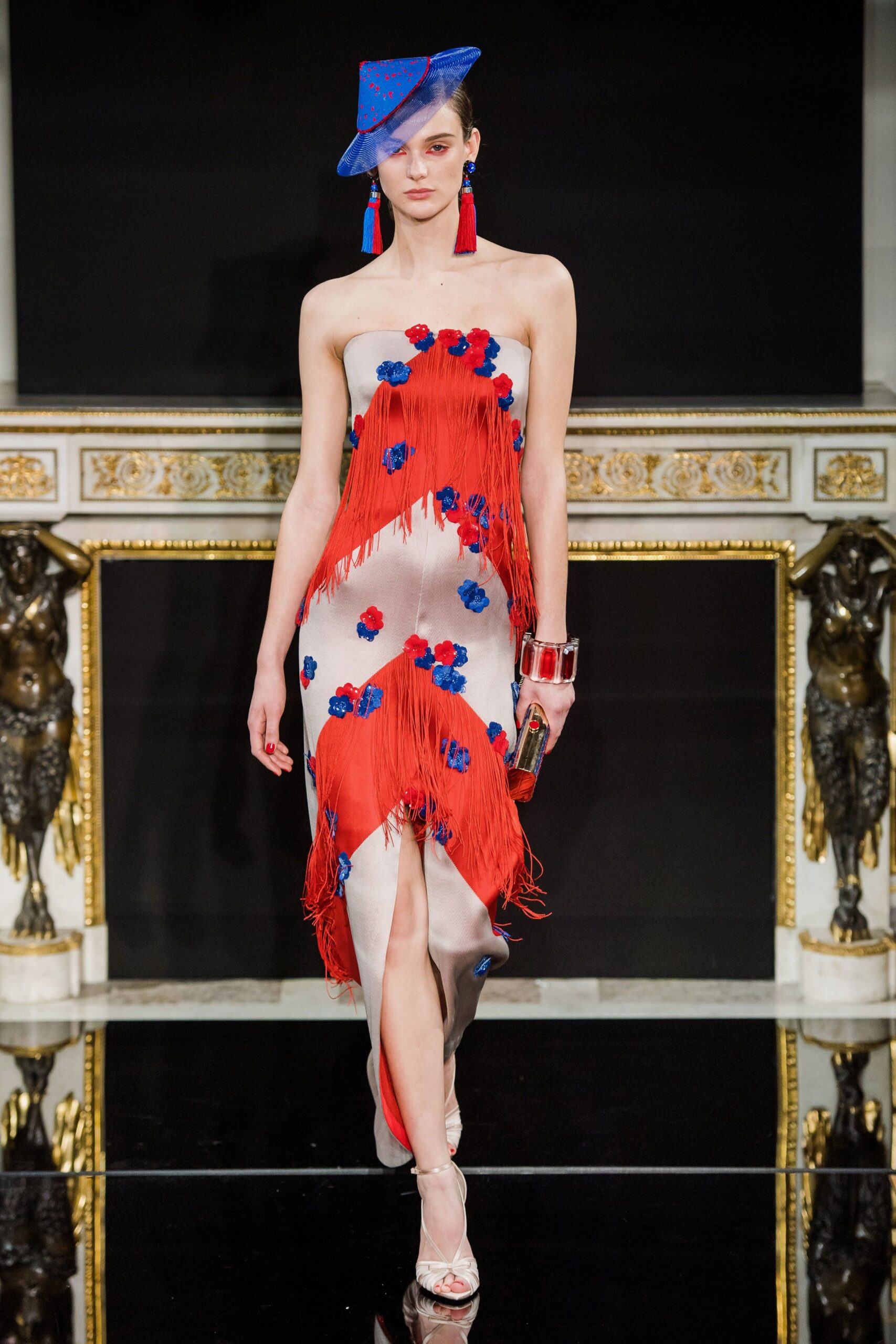 red white blue fringed dress