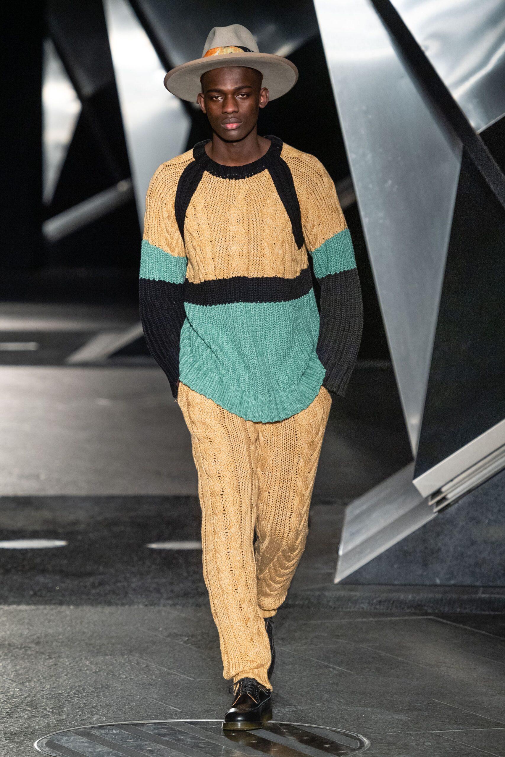 fitted ribbed sweater and pants