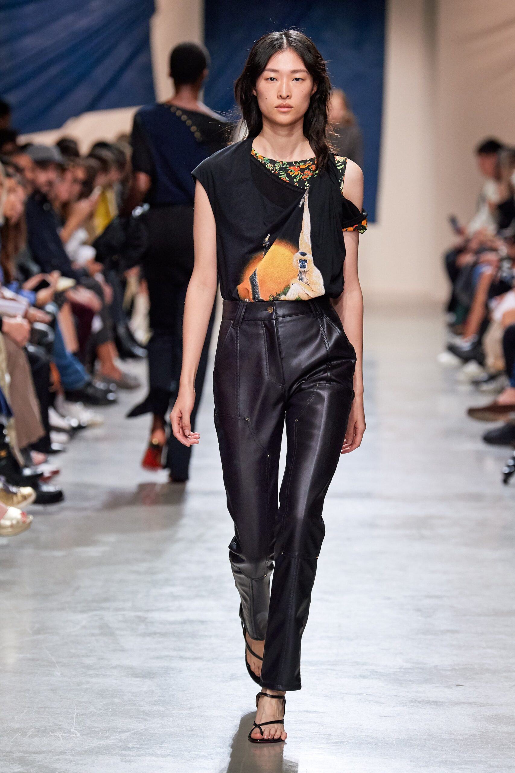 black fitted top and pants