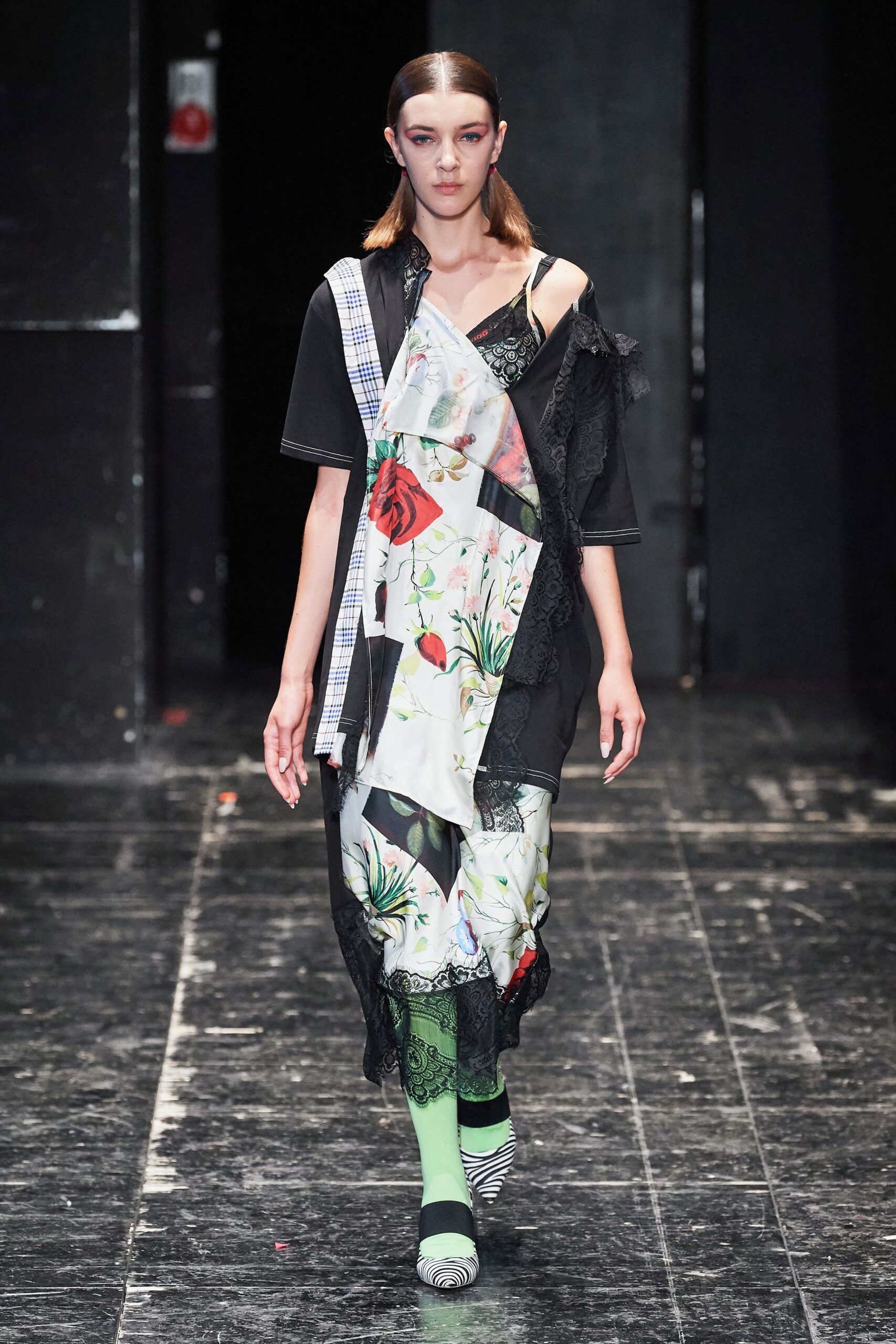 layered black and white dress