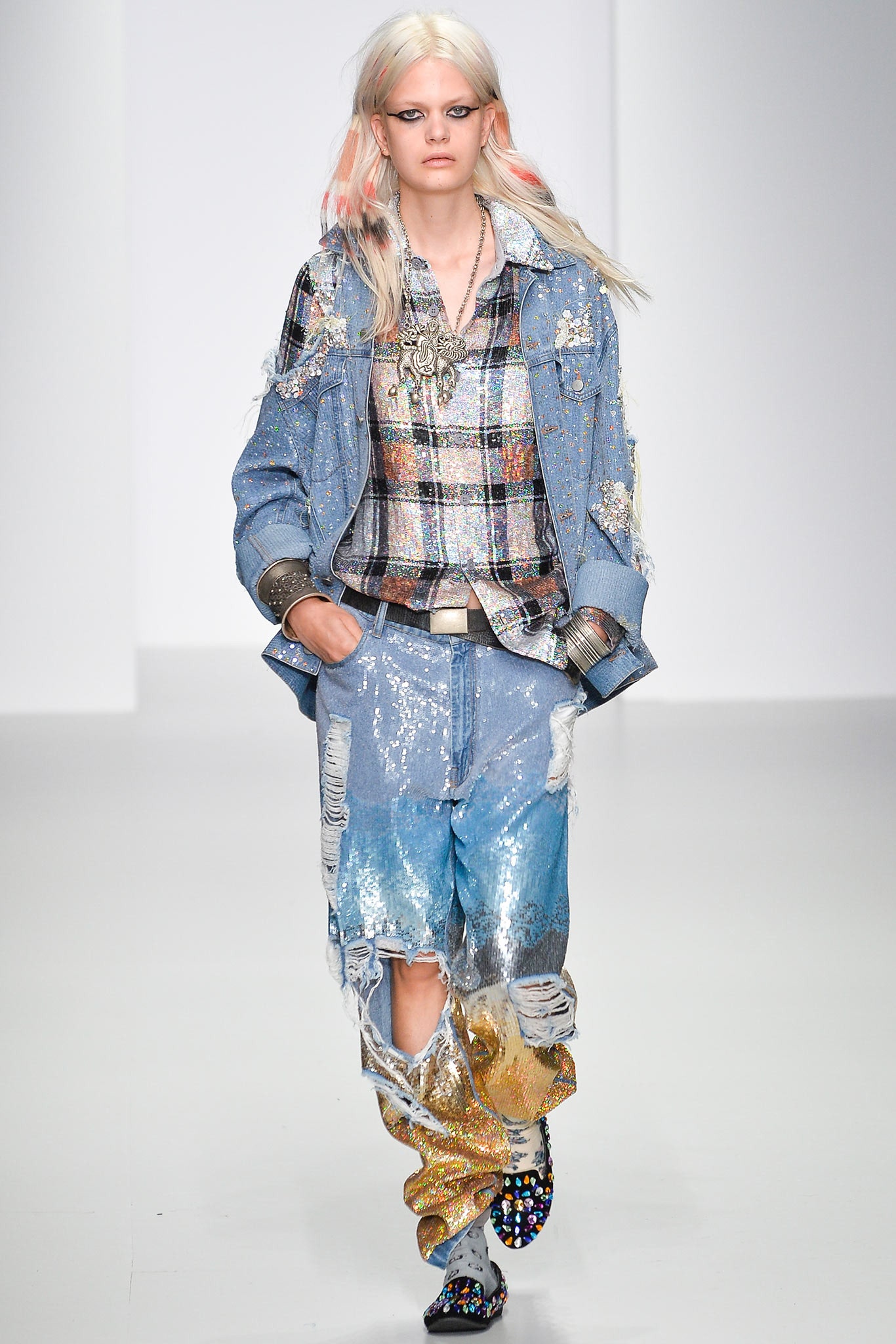 relaxed denim jacket with multi top