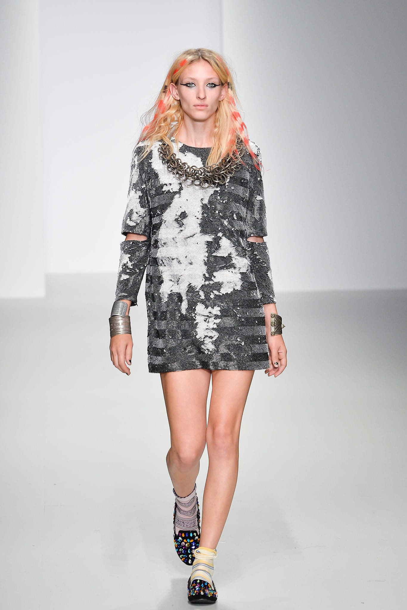 black and white striped mini dress