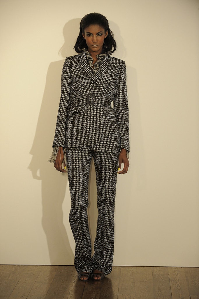 black and white tailored suit