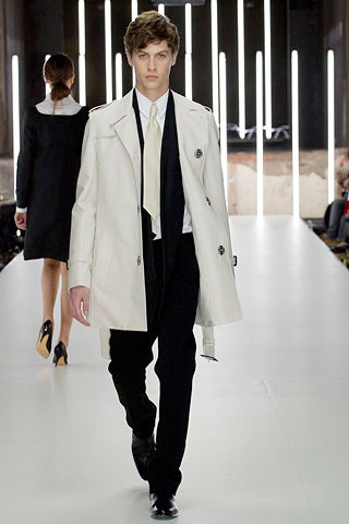 white trench coat with black suit