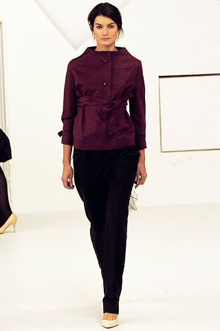 maroon cotton long-sleeve collared fitted belted blazer