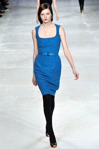 fitted blue cotton mini dress