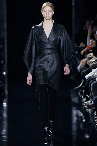 black leather coat with slim pants