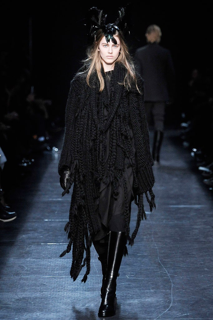 black wool coat and dress
