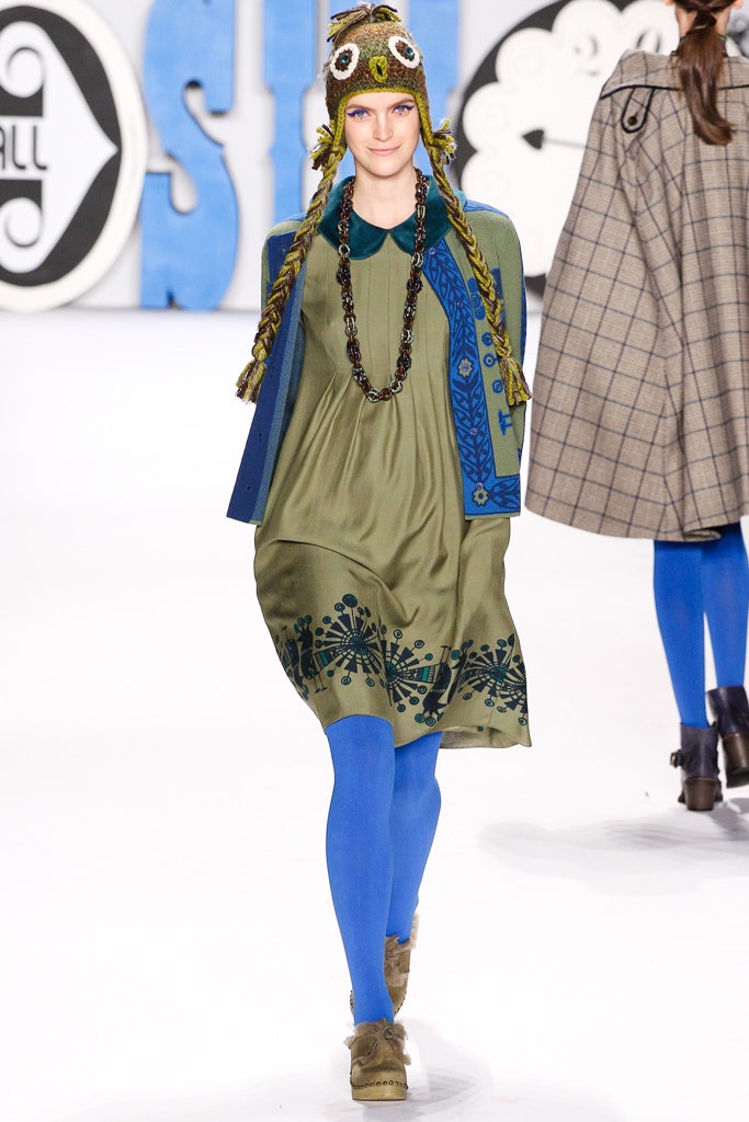 green embroidered mini dress with blue jacket