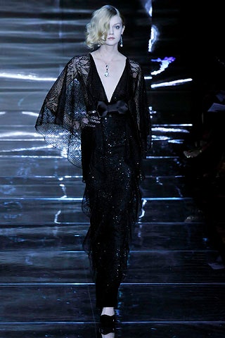 black silk lace gown