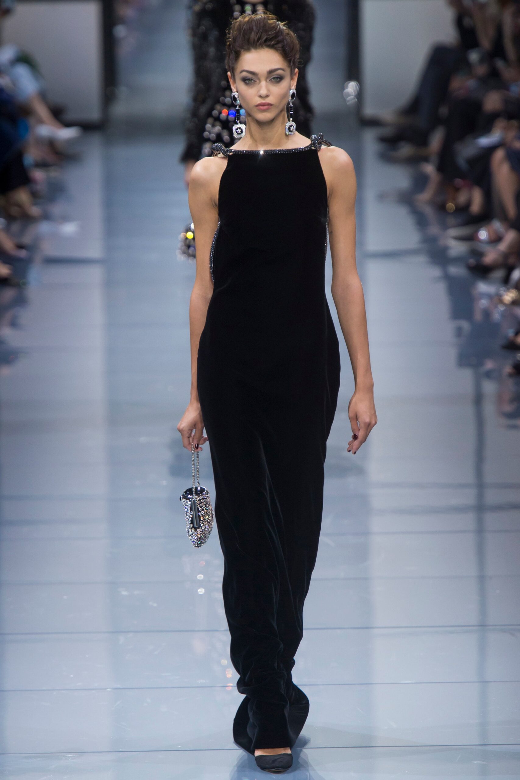 black velvet fitted gown