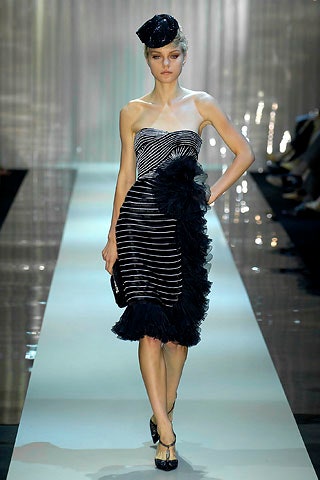 black and white strapless dress