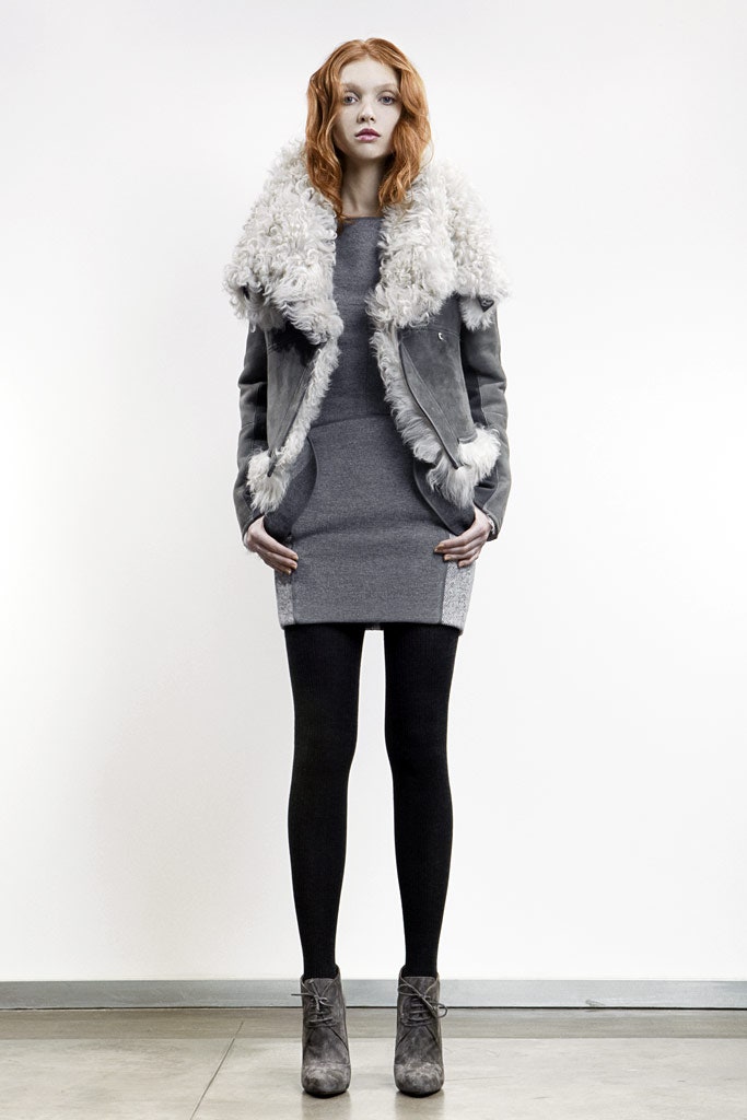 gray cotton sleeveless high-neck fitted straight-leg mini dress