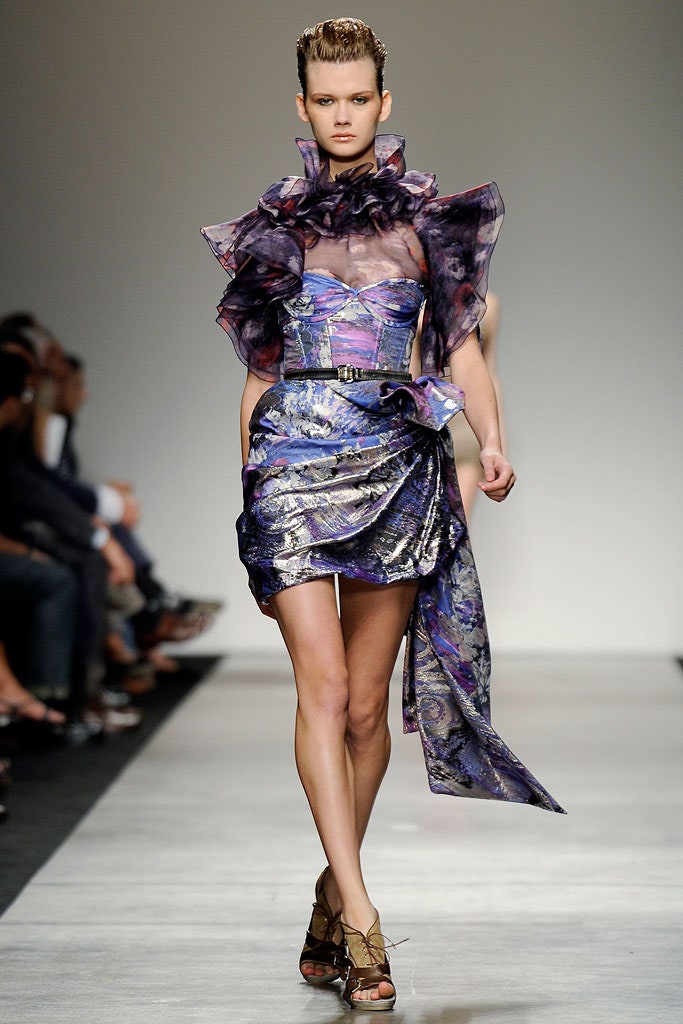 fitted purple silk mini dress