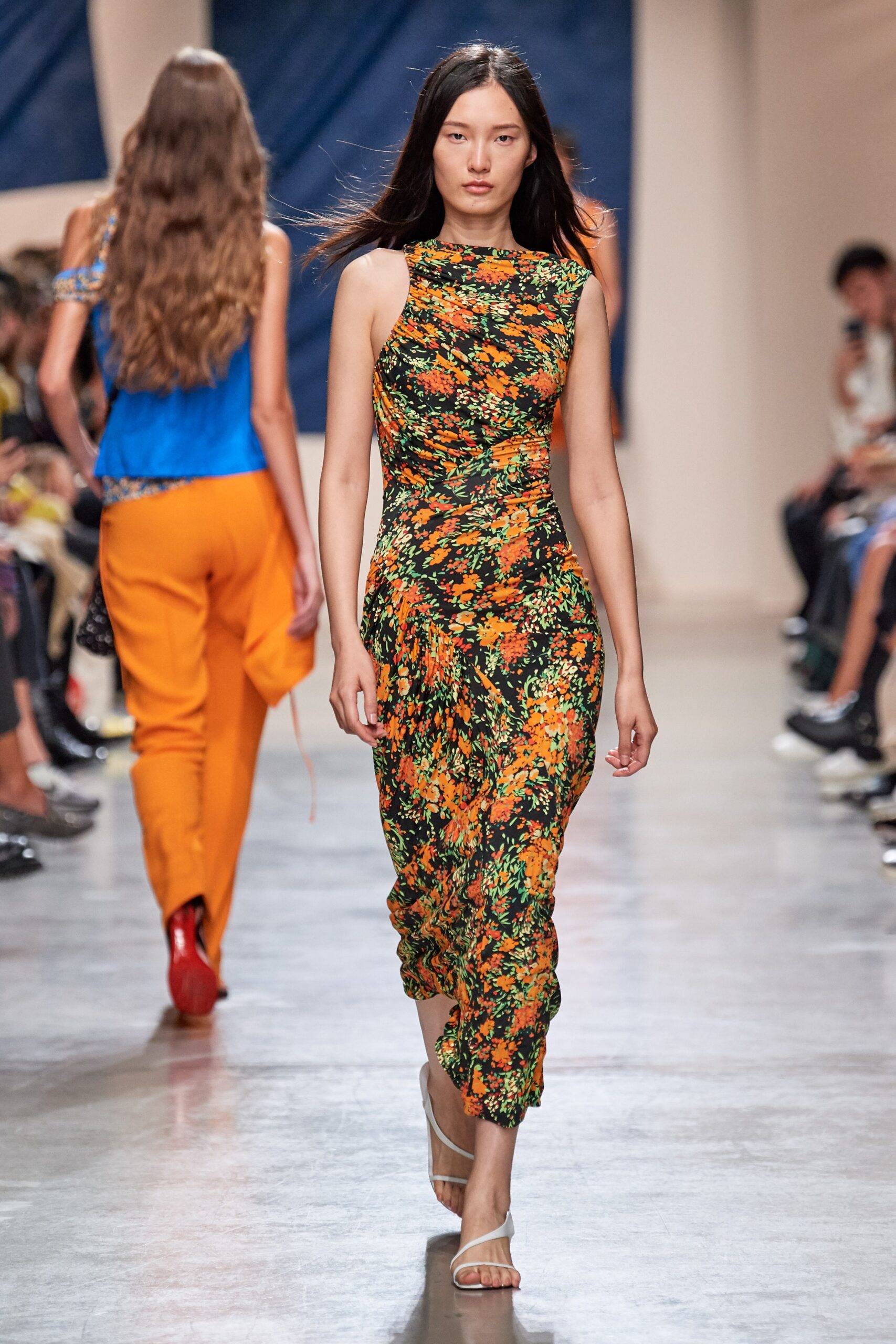 floral fitted midi dress