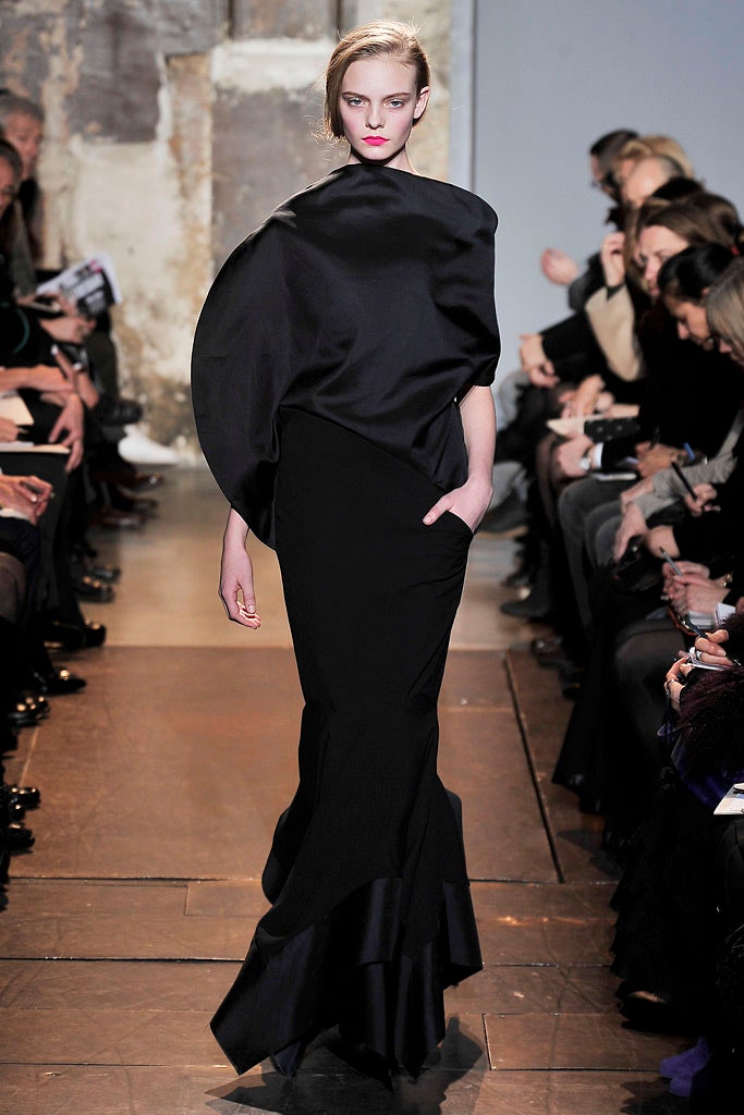 black silk sleeveless gown