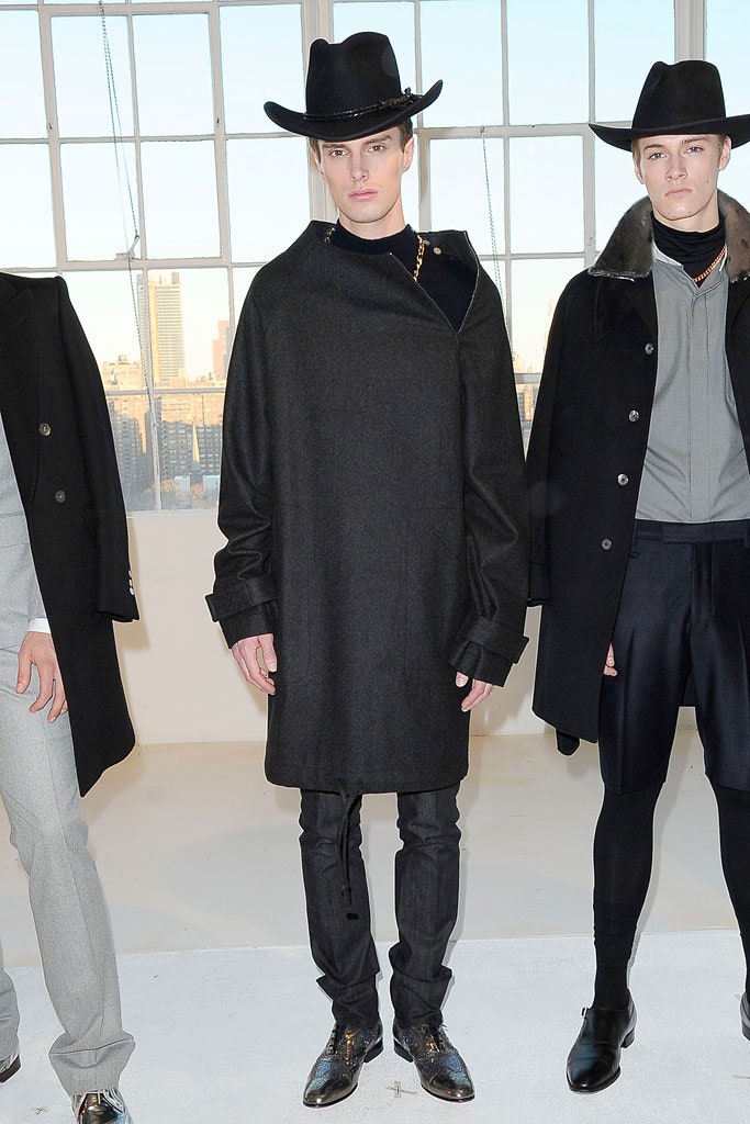 black wool coat with slim pants