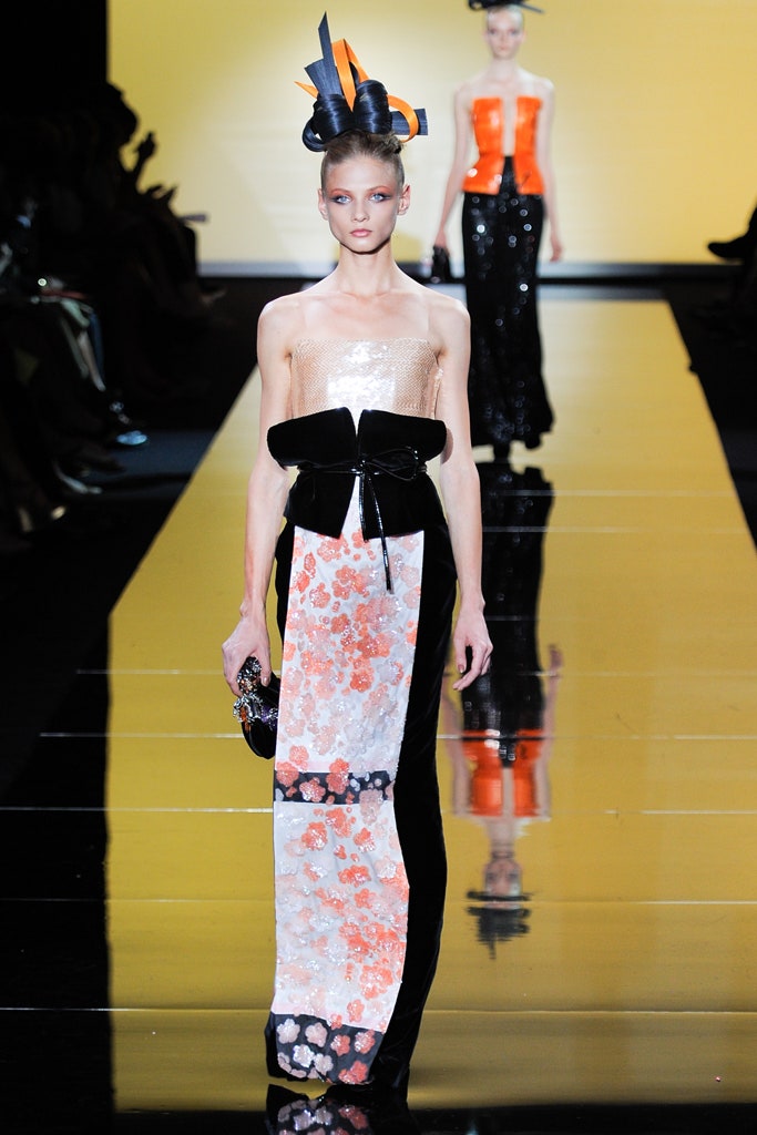 black and white embroidered gown