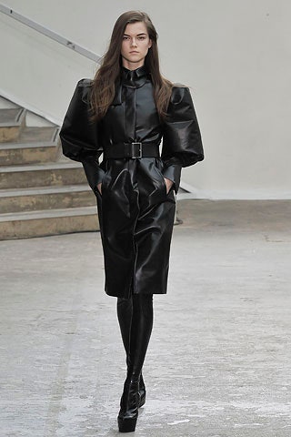 black leather belted midi dress