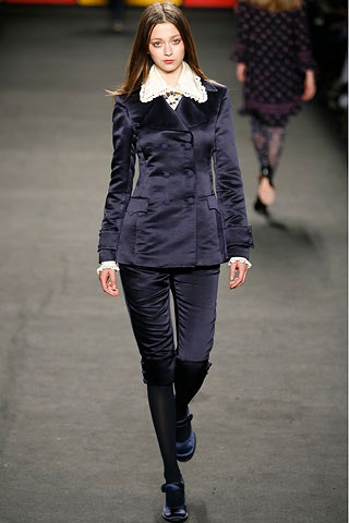 blue silk fitted blazer and pants