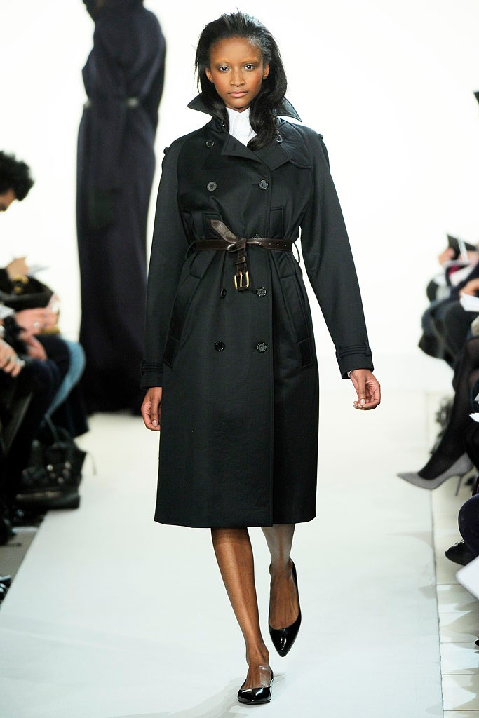 black fitted trench coat