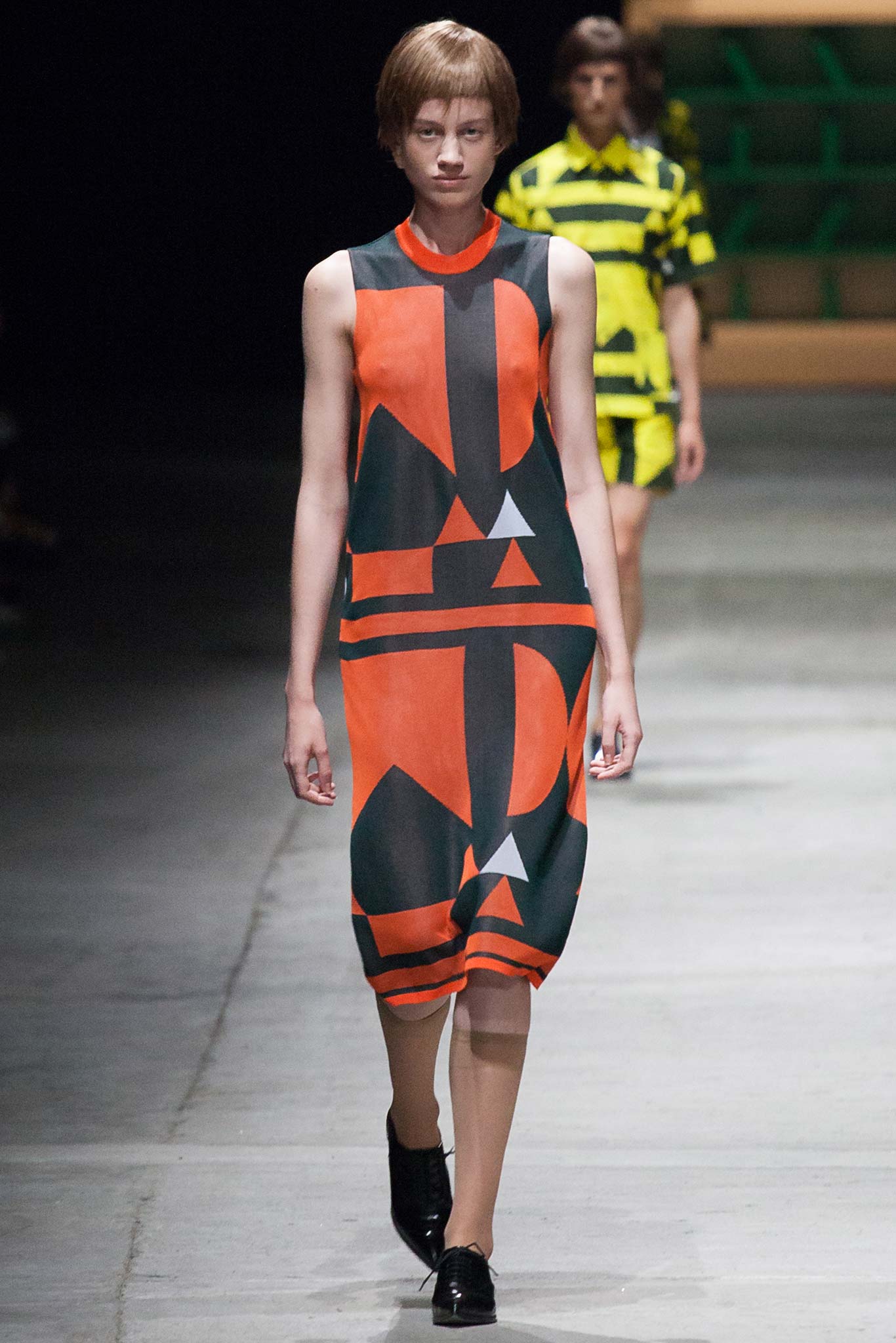 red and black color-blocked dress