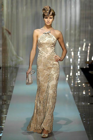 beige gold embroidered gown