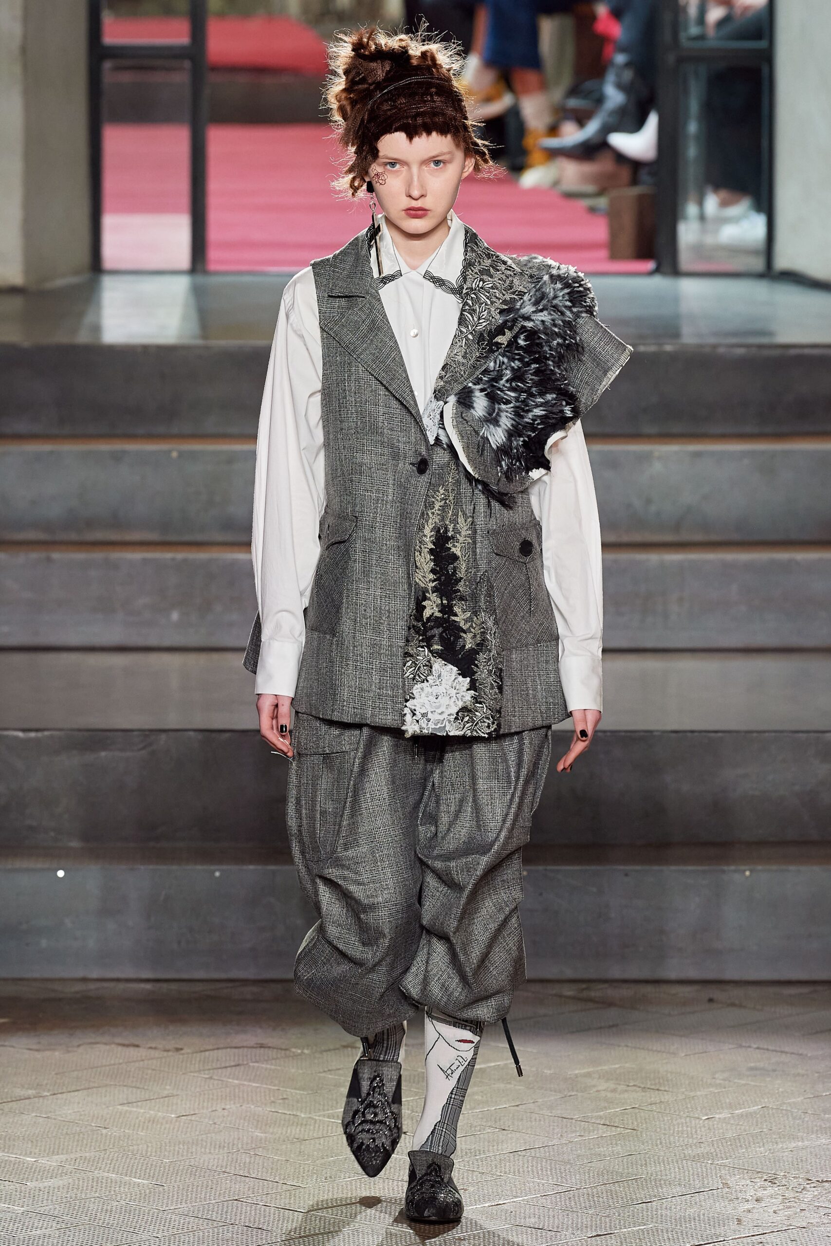 gray wool relaxed vest and pants