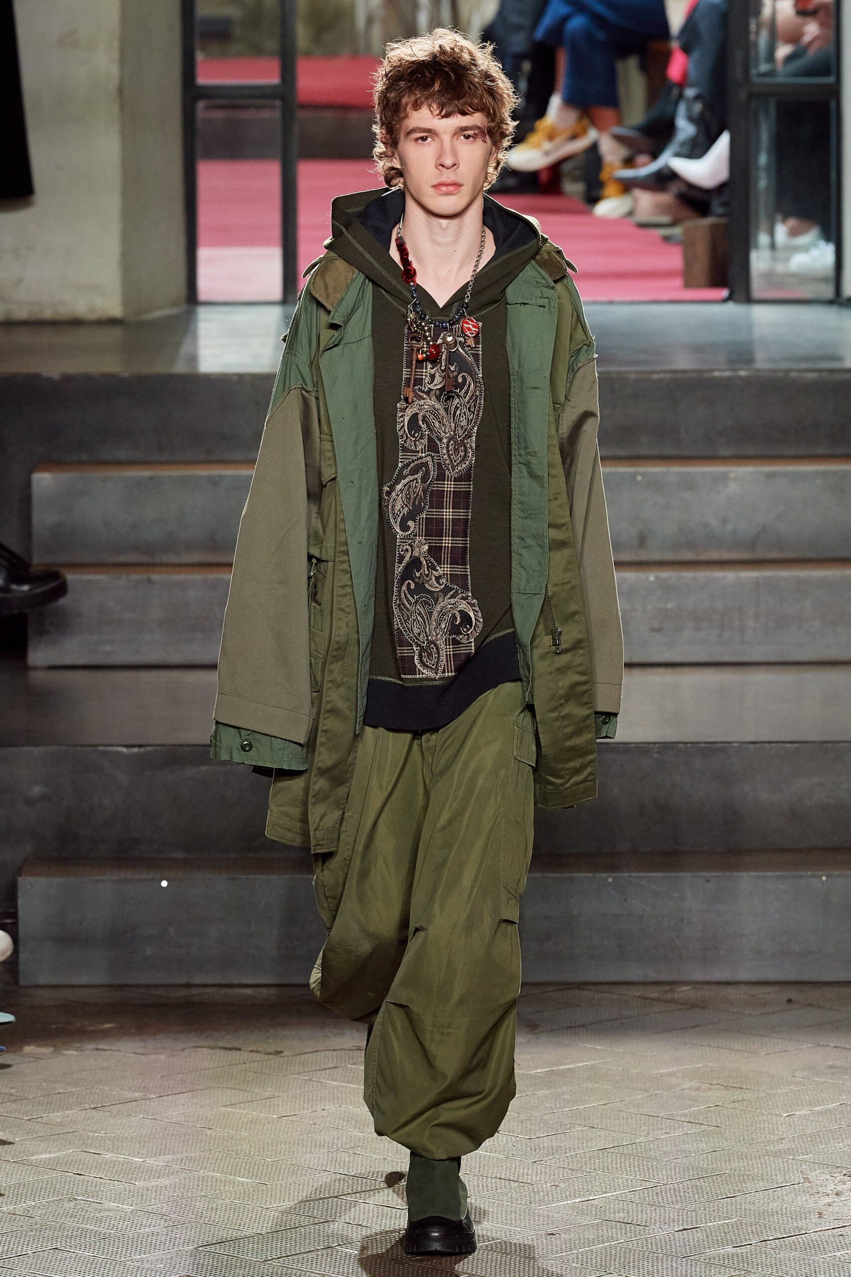 green relaxed jacket and pants